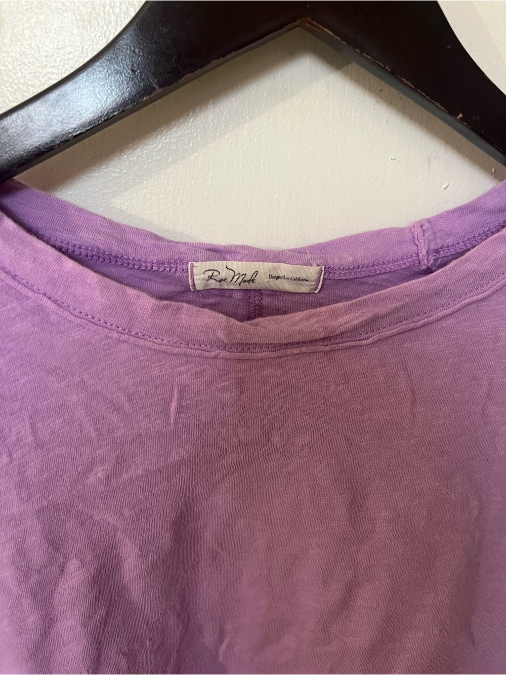 Rae Mode Washed Purple Cropped Tee Size Large EUC Loose Boxy Raw Hem Top - Picture 5 of 5